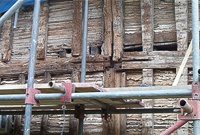 Horningsea, Cambridge, timber resin repairs - before